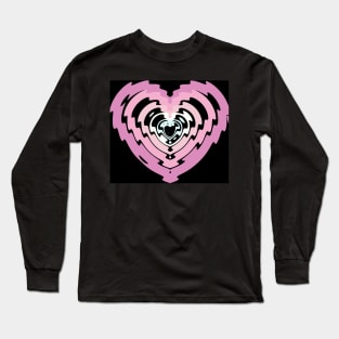 Underwater Baby Pink Heart Pattern Long Sleeve T-Shirt